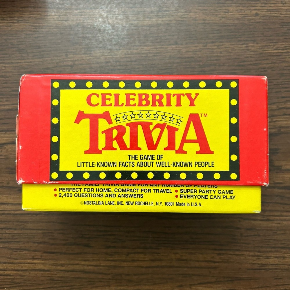 Vintage Celebrity Trivia Card Game Nostalgia Lane 2400 Questions Game‎ 1980's